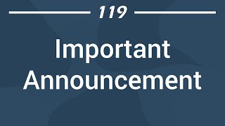 Important Announcement  119 Ministries [upl. by Ezirtaeb]