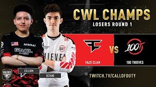 Faze Clan vs 100 Thieves  CWL Champs 2019  Day 3 [upl. by Idnarb]