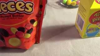 Reeses Pieces Eggs vs Plain Pieces [upl. by Adebayo724]