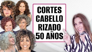 CORTES DE CABELLO RIZADO PARA MUJERES DE 50 AÑOS [upl. by Ellemrac]