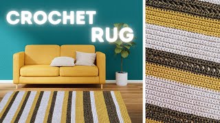 Easy Crochet RUG for begginers Handmade Carpet tutorial [upl. by Ellinehc239]