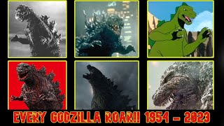 Every single GODZILLA ROAR from 1954 to 2023  includes ALL movies and animated shows [upl. by Kyre768]