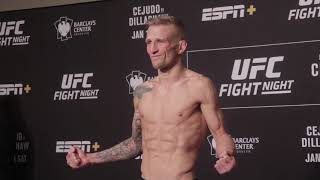 TJ Dillashaw makes flyweight with ease  UFC on ESPN1 [upl. by Nibbs828]