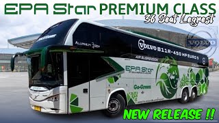 BARU RILIS‼️EPA Star PREMIUM Class VOLVO B11R 450HP  36 Seat Legrest  Tanjung Enim  Bandung [upl. by Carlynne920]