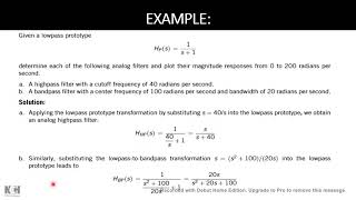 week 14 A IIR filter Design AND Bilinear Transformation Frequency Wrapping [upl. by Yetac110]