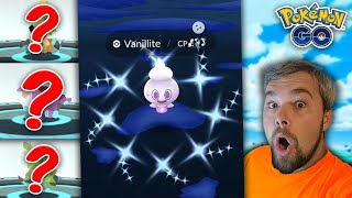 Shiny Vanillite Caught The odds of THIS happening are Extremely Low Pokémon GO [upl. by Mateya]