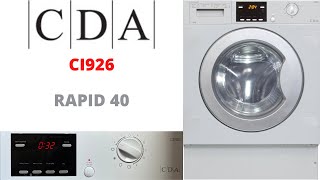 CDA CI926 Integrated Washer Dryer  F Rapid 40 [upl. by Matta765]