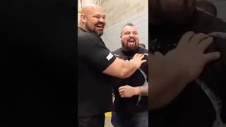 Eddie Hall bothering Brian Shaw 😂 [upl. by Myrt]