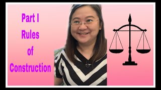 Rules of Construction for Specific Statutes Part I [upl. by Yenahteb315]