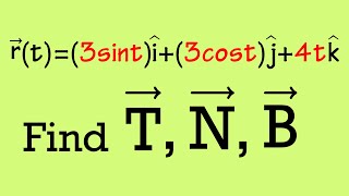 Finding the unit tangent unit normal and the unit binormal vectors to a helix calculus 3 [upl. by Ahseirej]