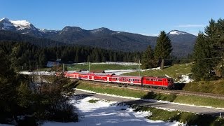 Bahnverkehr in den Buckelwiesen von Klais  Die 111er pfeiffen zum Abschied am 131013 [upl. by Nairod]