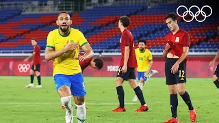 🇧🇷 Brasil venció a 🇪🇸 España 21 y ganó el oro en fútbol  Tokio2020 Highlights [upl. by Sarine]