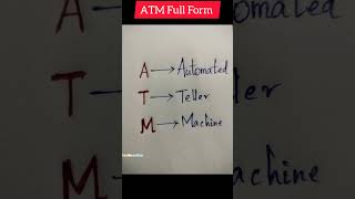 ATM Full Form🏧💳atm youtubeshortsfullform viralvideoknowledgestudycurrentaffairs hardwork [upl. by Engedi]