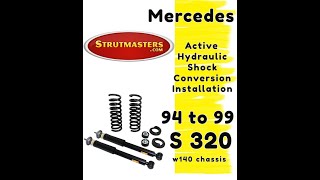 Rear Install 94 to 99 Mercedes S320 w140 chassis Suspension Conversion Kit By Strutmasters [upl. by Aihcela]