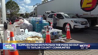 WCTV delivers essential items to Taylor County hurricane survivors from Pack the PODS container d [upl. by Nylsej]