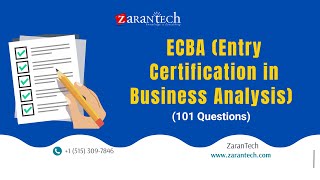 ECBA Entry Certification in Business Analysis 101 Question  ZaranTech DotCom [upl. by Adelric]