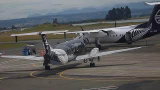 Air New Zealand Allblack Livery Beechcraft 1900D startup and takeoff Nelson Airport [upl. by Yralam719]