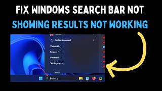 How to Fix Windows Search Bar Not Showing Results on Windows 11 [upl. by Natsud]