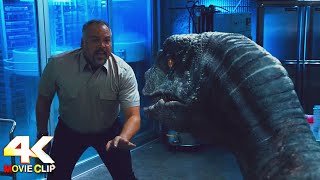 Jurassic World 2015  Death Vic Hoskins scene 4K 60fps [upl. by Dincolo]