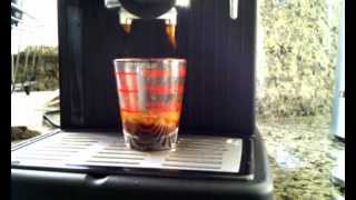 Single Espresso shot with Delonghi Caffe Treviso aka Bar14 [upl. by Sidwel]