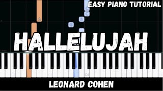 Leonard Cohen  Hallelujah Easy Piano Tutorial [upl. by Marketa]