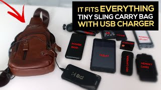 Cool Sling Bag for Guys  BULLCAPTAIN Sling Bag Crossbody Backpack Review  with USB Charging [upl. by Izmar]