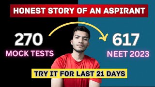 A Story of HOPE 🔥 Try it for last 21 Days  270 To 617 in Last 25 Days neet [upl. by Chouest]