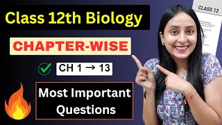 CLASS 12th BIOLOGY Most Important Questions  BOARD EXAMS class12 study motivation [upl. by Morie]