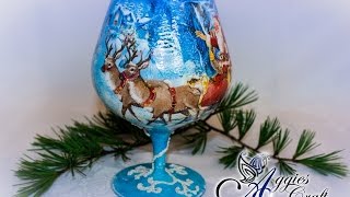 Decoupage Tutorial  Christmas Tea Light Holder [upl. by Tada772]