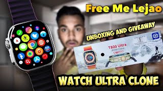 T800 Ultra Smart Watch Unboxing  t800 ultra black smart watch  t800 ultra smartwatch unboxing [upl. by Fonzie]