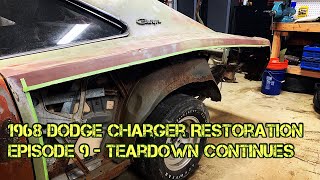 1968 Dodge Charger Restoration  Episode 9  Teardown Continues [upl. by Marena968]