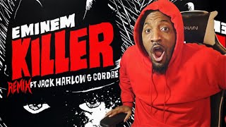 THIS IS WHY EM GOES LAST  Eminem  Killer Remix ft Jack Harlow Cordae REACTION [upl. by Cottle]