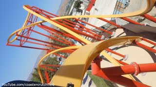 Wonder Woman Flight of Courage Front Row HD POV Six Flags Magic Mountain [upl. by Animrac603]