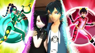 【MMD】Miraculous ☆ Twins Team Luka amp Juleka kwami swap transformations「Short Story FANMADE」 [upl. by Odlanor968]