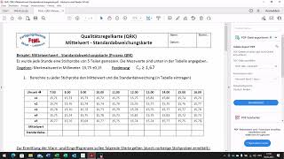 Qualitätsregelkarte Mittelwert Standardabweichung [upl. by Mylor]