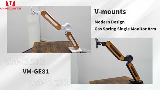 Vmounts Versatile RGB Light Gas Spring Monitor Arm with USB port VMGE81RU [upl. by Eniamraj675]