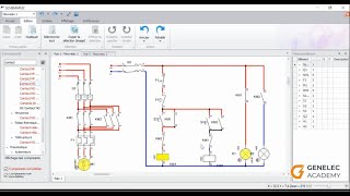 Démarrage direct à deux sens de rotation dun Moteur Asynchrone triphasé  Simulation Schemaplic [upl. by Giana]