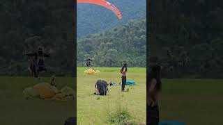 Paragliding Pokhara Nepal SarangkotTandemflight Paragliding Landing🪂🇳🇵 paraglidinginnepal [upl. by Atilegna]