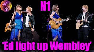 Ed Sheeran encourages brokenheart Taylor Swift on stage of Eras Tour London N1 [upl. by Ytoc]