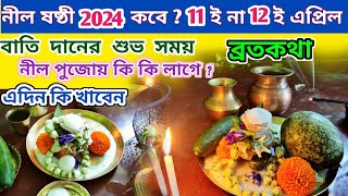 Nil Sasthi Puja 2024  Nil Sasthi Puja Vidhi  Nil Puja 2024 Date Time  Nil Puja Niyam Upokoron [upl. by Qooraf]