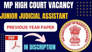 mp High Court jja previous year paper  mphc junior judicial Assistant jobs  jja [upl. by Alessandro]