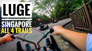 LUGE ALL 4 TRAILS Luge Singapore Gopro footageNoon and Night rides  Super FUN 👍👍👍 [upl. by Itsirc955]