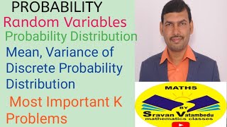 Discrete Probability K Problems Random variablesVATAMBEDUSRAVANKUMAR [upl. by Spears]