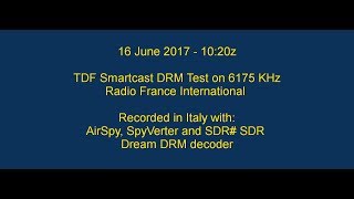 RFI SmartCast test program in DRM on 6175 KHz 16 June 2017 [upl. by Wehrle]