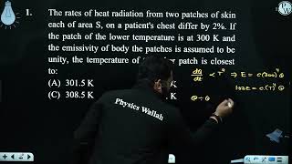 The rates of heat radiation from two patches of skin each of area S on a patients chest differ [upl. by Kciv107]