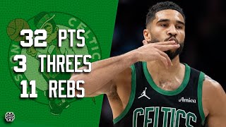 Jayson Tatum 32 pts 3 threes 11 rebs vs Hornets 2425 season [upl. by Fayre340]