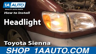 How to Replace Headlight 9800 Toyota Sienna [upl. by Powers]