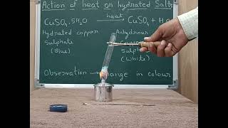 ACTION OF HEAT ON HYDRATED SALTS copper sulphate [upl. by Attebasile960]