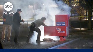 Ballot drop boxes set on fire in Oregon Washington state Officials [upl. by Montagna]