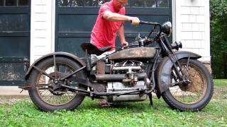 1928 Henderson Deluxe Antique Motorcycle Running [upl. by Allac813]